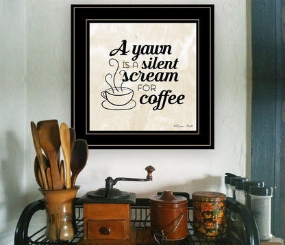 A Silent Scream for Coffee 2 Black Framed Print Wall Art HomeRoots