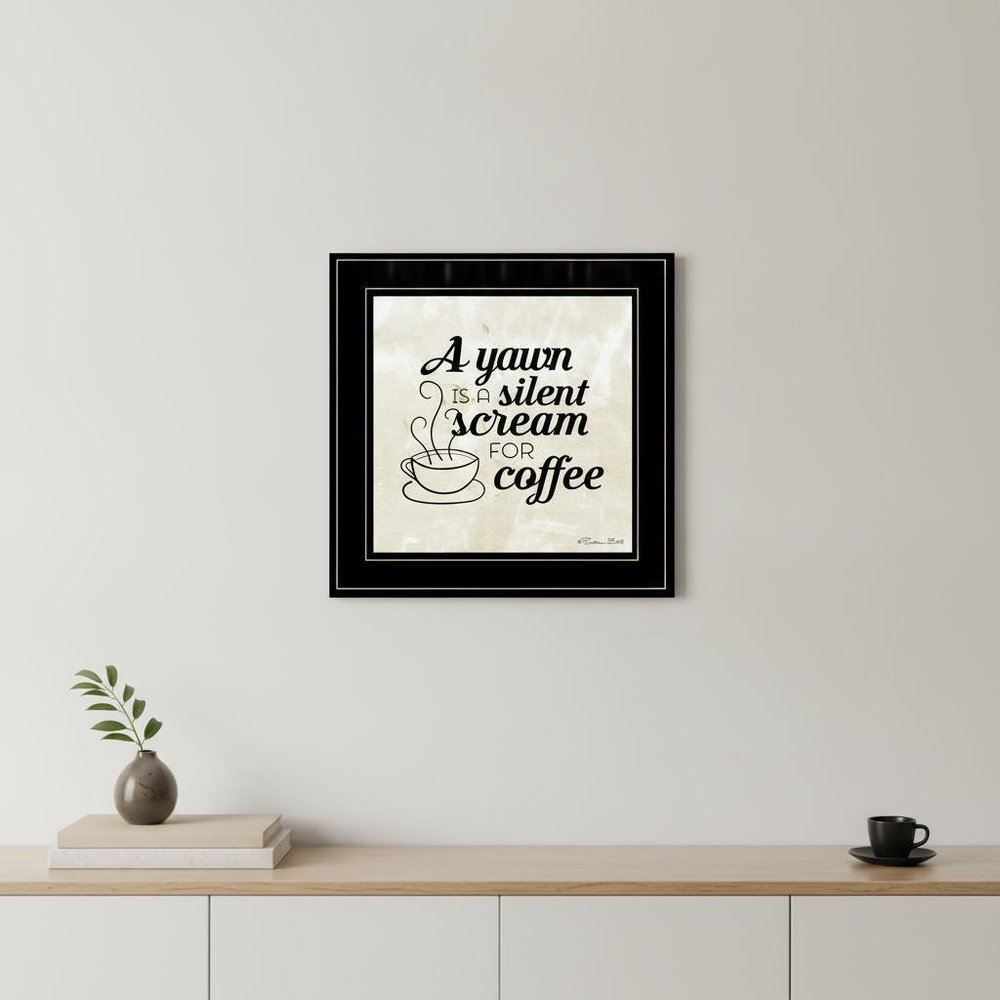 A Silent Scream for Coffee 2 Black Framed Print Wall Art HomeRoots