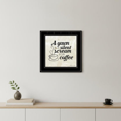 A Silent Scream for Coffee 2 Black Framed Print Wall Art HomeRoots