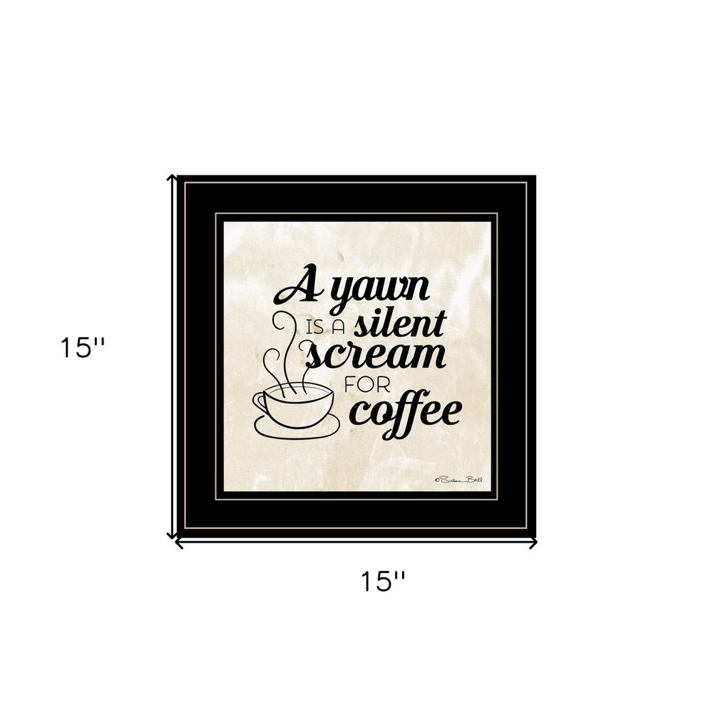 A Silent Scream for Coffee 2 Black Framed Print Wall Art HomeRoots