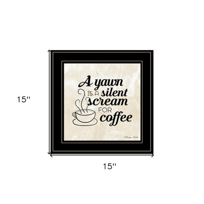 A Silent Scream for Coffee 2 Black Framed Print Wall Art HomeRoots