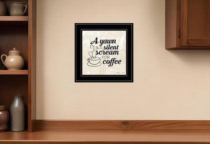 A Silent Scream for Coffee 2 Black Framed Print Wall Art HomeRoots