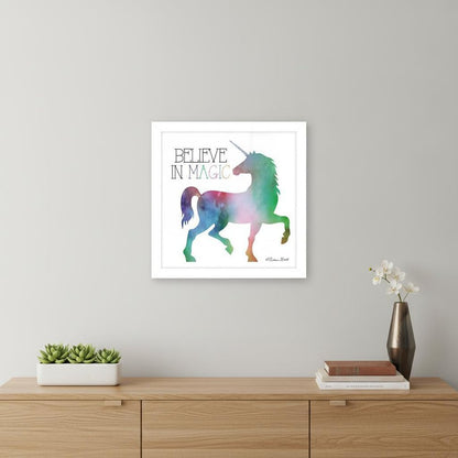 Believe in Magic Unicorn White Framed Print Wall Art HomeRoots