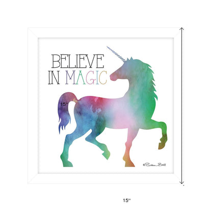 Believe in Magic Unicorn White Framed Print Wall Art HomeRoots