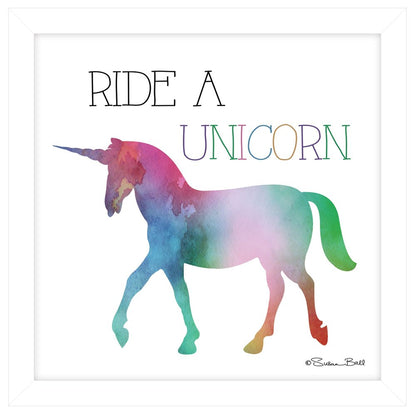 Ride a Unicorn White Framed Print Wall Art HomeRoots