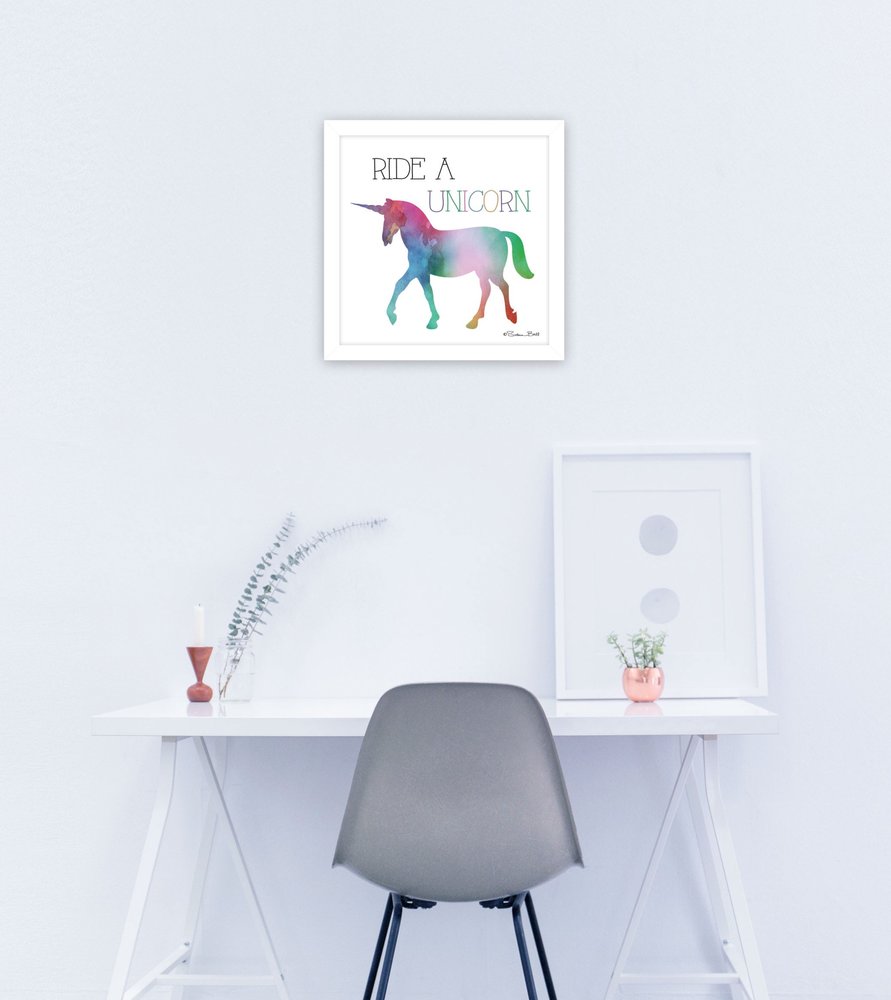Ride a Unicorn White Framed Print Wall Art HomeRoots
