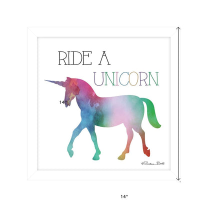 Ride a Unicorn White Framed Print Wall Art HomeRoots