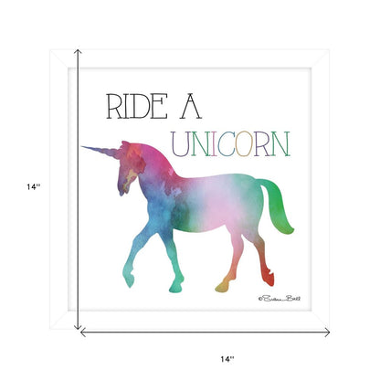 Ride a Unicorn White Framed Print Wall Art HomeRoots