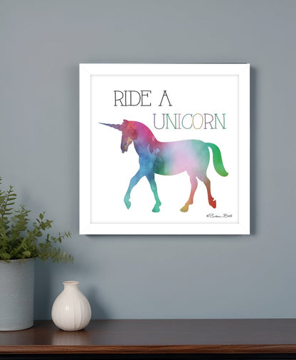 Ride a Unicorn White Framed Print Wall Art HomeRoots
