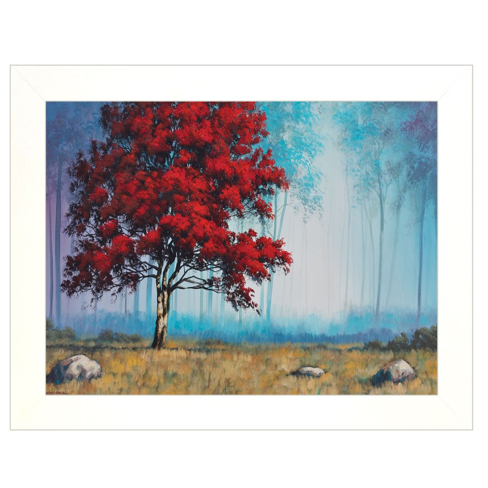 Red Tree 3 White Framed Print Wall Art HomeRoots