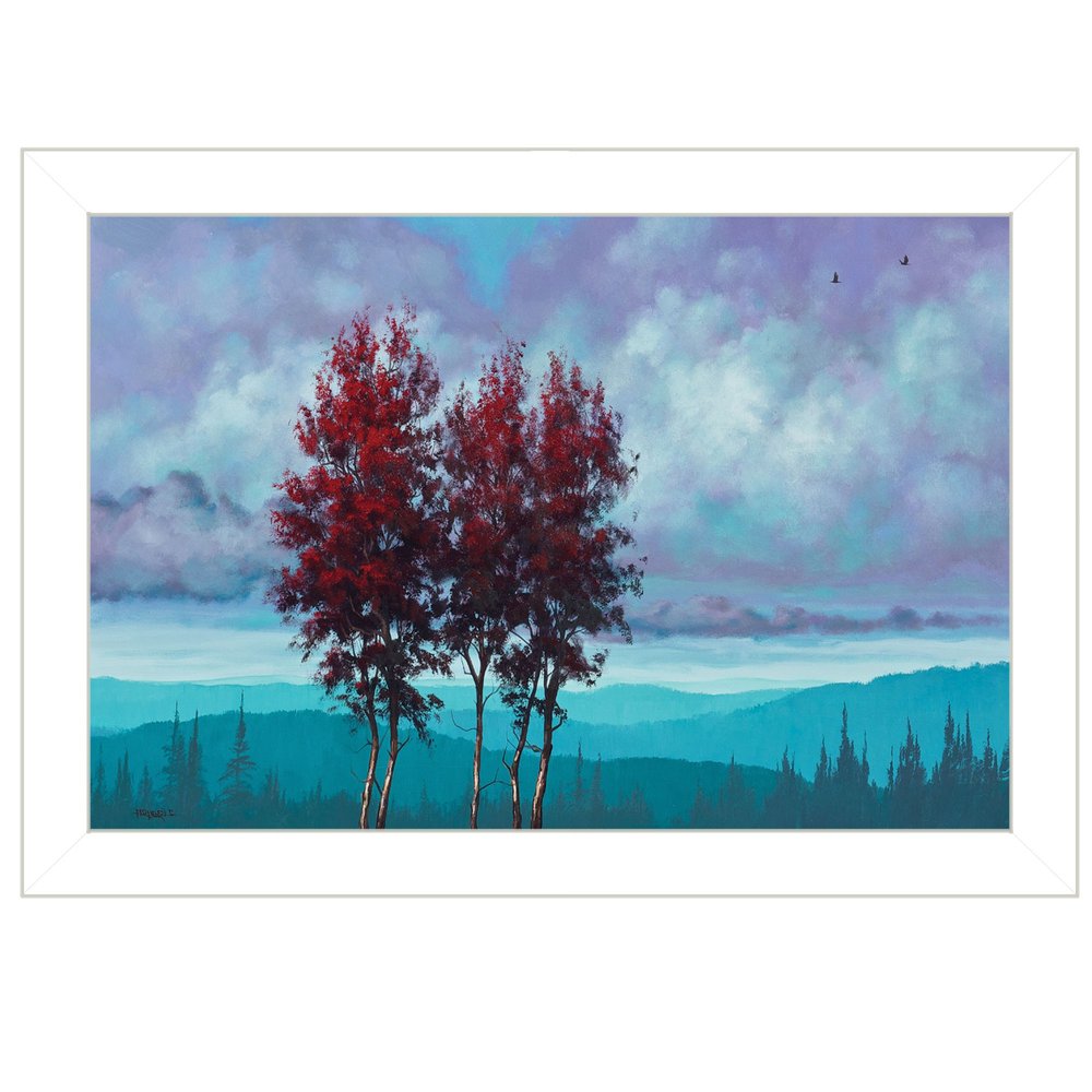 Two Red Trees 1 White Framed Print Wall Art HomeRoots