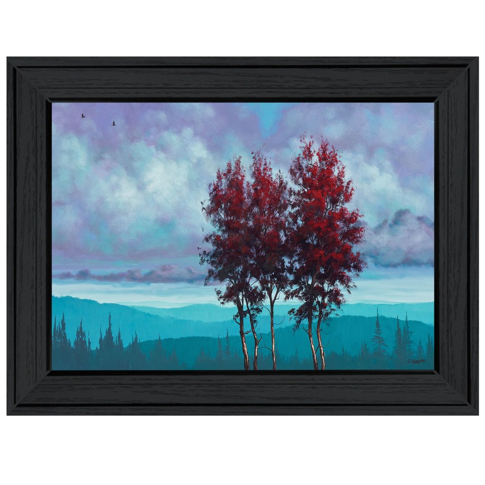 Two Red Trees 2 Black Framed Print Wall Art HomeRoots