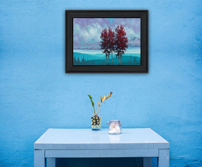 Two Red Trees 2 Black Framed Print Wall Art HomeRoots