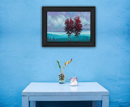 Two Red Trees 2 Black Framed Print Wall Art HomeRoots
