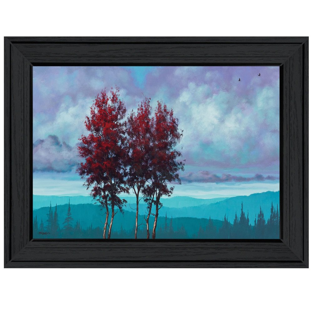 Two Red Trees 2 Black Framed Print Wall Art HomeRoots