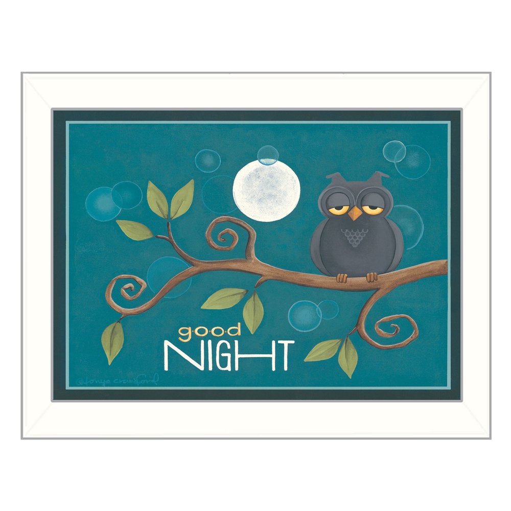 Good Night White Framed Print Wall Art HomeRoots