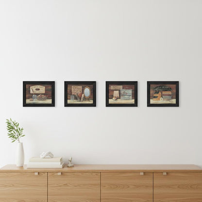 Set Of Four Bathroom I Black Framed Print Bathroom Wall Art HomeRoots