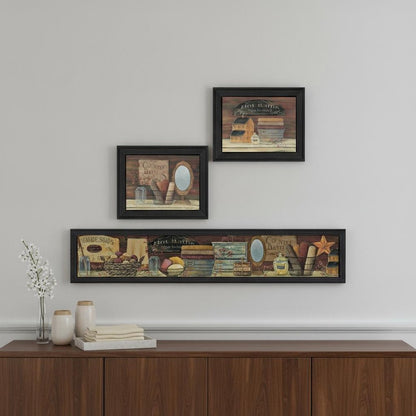Set Of Three Country Bath I 1 Black Framed Print Bathroom Wall Art HomeRoots