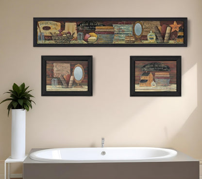 Set Of Three Country Bath I 1 Black Framed Print Bathroom Wall Art HomeRoots