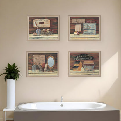 Set Of Four Bathroom II Brown Framed Print Bathroom Wall Art HomeRoots