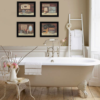 Set Of Four Bathroom Collection II 1 Black Framed Print Bathroom Wall Art HomeRoots