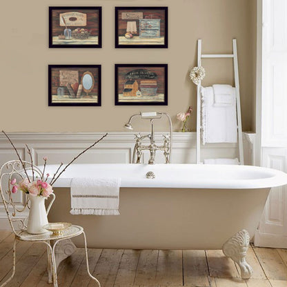 Set Of Four Bathroom Collection II 2 Black Framed Print Bathroom Wall Art HomeRoots