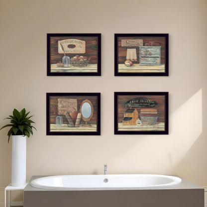 Set Of Four Bathroom Collection II 2 Black Framed Print Bathroom Wall Art HomeRoots