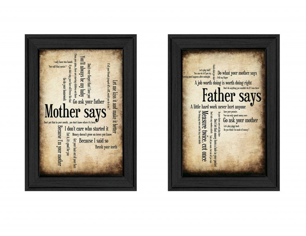 Set Of Two Parents Black Framed Print Wall Art HomeRoots
