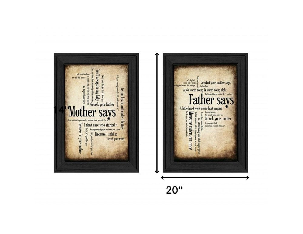 Set Of Two Parents Black Framed Print Wall Art HomeRoots