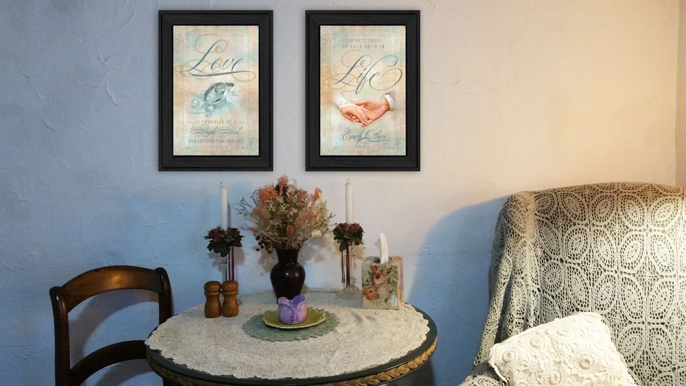 Set Of Two Love 1 Black Framed Print Wall Art HomeRoots