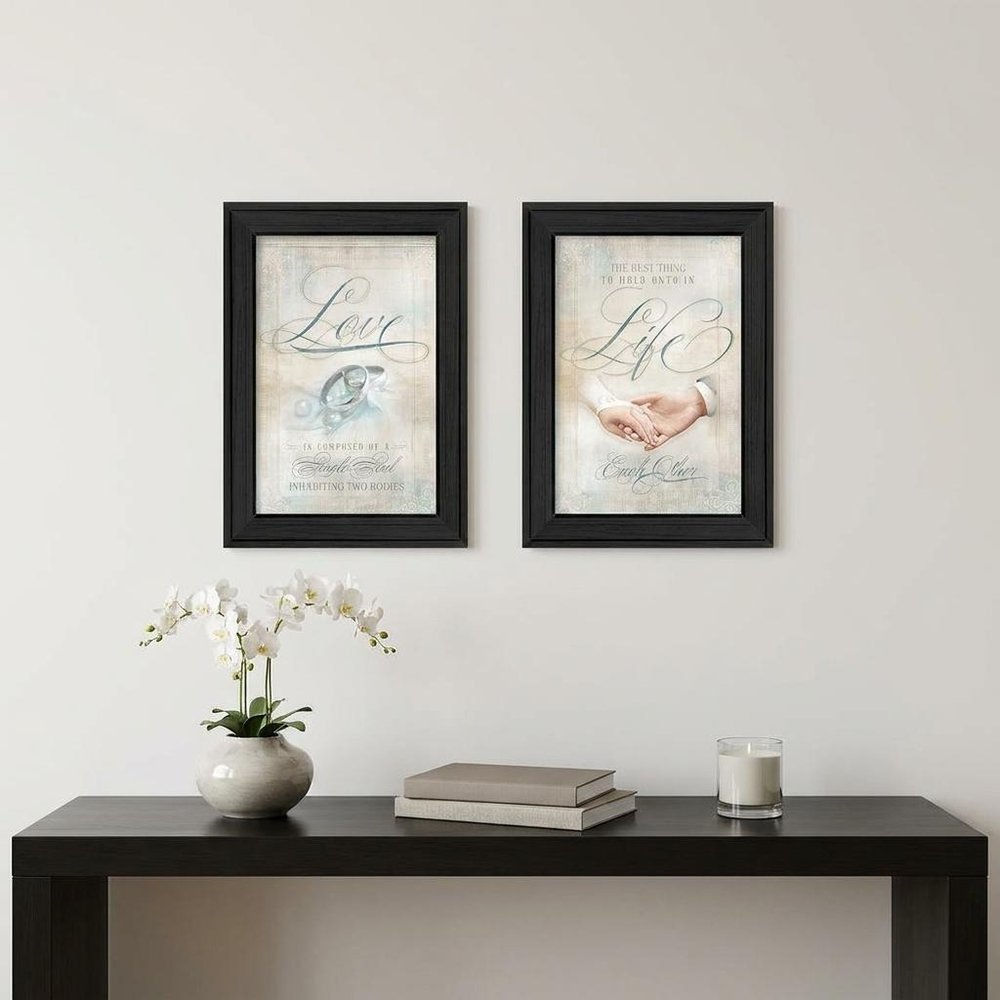 Set Of Two Love 1 Black Framed Print Wall Art HomeRoots