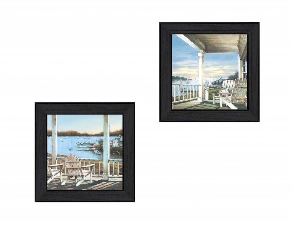 Set Of Two Lake Side Black Framed Print Wall Art HomeRoots