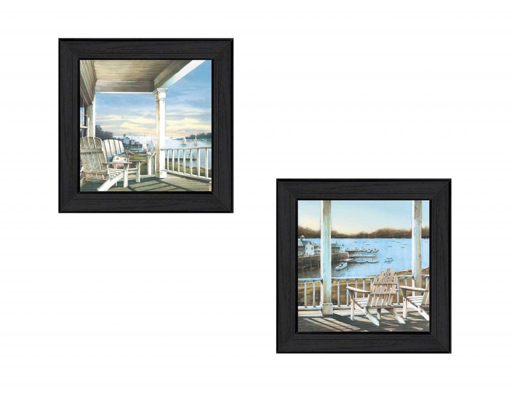 Set Of Two Lake Side Black Framed Print Wall Art HomeRoots