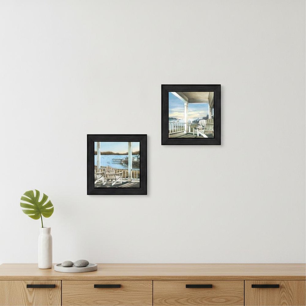 Set Of Two Lake Side Black Framed Print Wall Art HomeRoots
