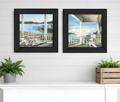 Set Of Two Lake Side Black Framed Print Wall Art HomeRoots