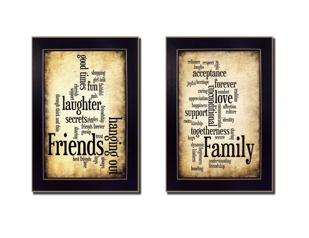 Set Of Two Friends and Family Black Framed Print Wall Art HomeRoots
