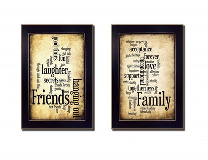 Set Of Two Friends and Family Black Framed Print Wall Art HomeRoots