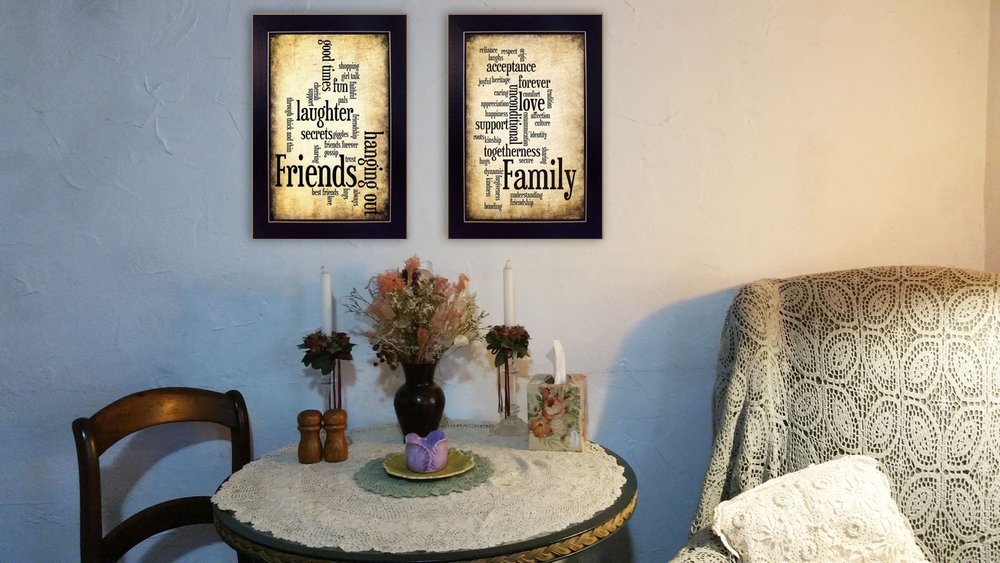 Set Of Two Friends and Family Black Framed Print Wall Art HomeRoots