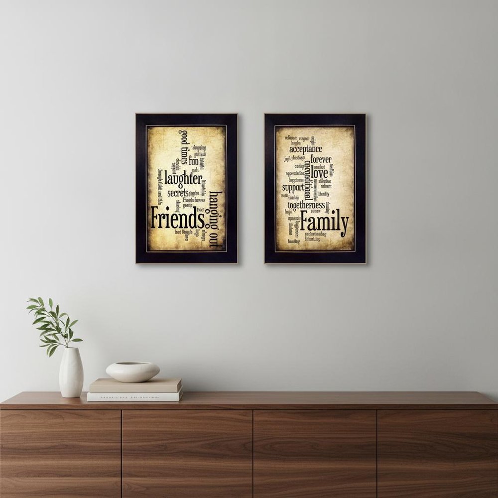 Set Of Two Friends and Family Black Framed Print Wall Art HomeRoots