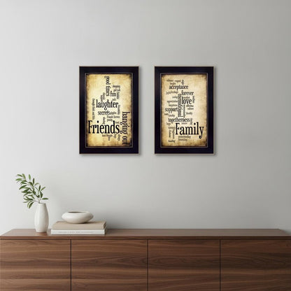 Set Of Two Friends and Family Black Framed Print Wall Art HomeRoots