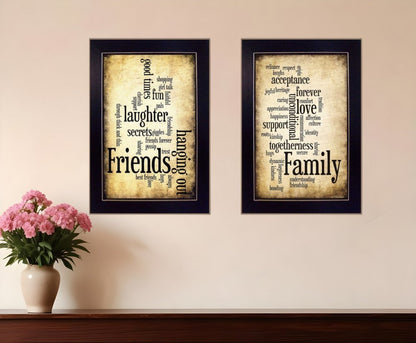 Set Of Two Friends and Family Black Framed Print Wall Art HomeRoots