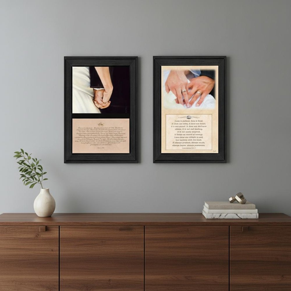 Set Of Two Marriage Black Framed Print Wall Art HomeRoots