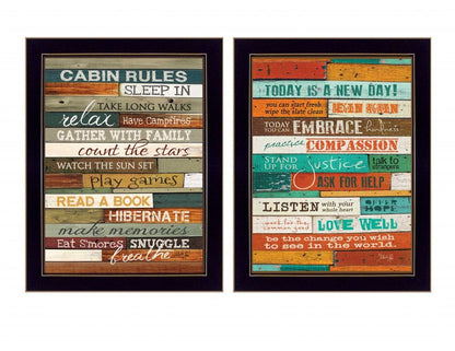 Set Of Two Wood Plank Black Framed Print Wall Art HomeRoots
