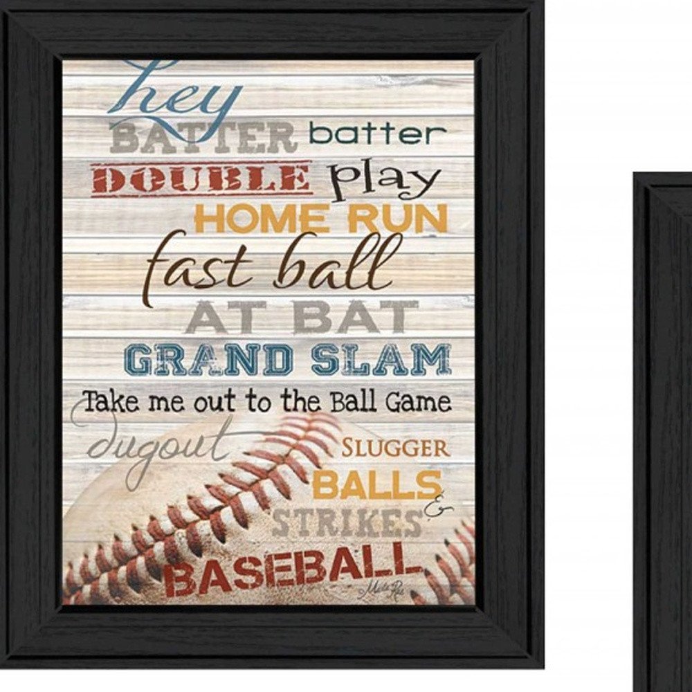 Set Of Two Baseball 1 Black Framed Print Wall Art HomeRoots