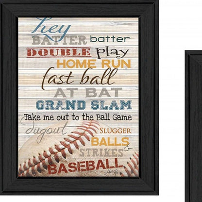 Set Of Two Baseball 1 Black Framed Print Wall Art HomeRoots