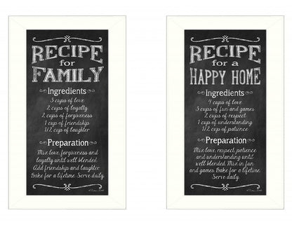 Set Of Two Family Recipe White Framed Print Wall Art HomeRoots