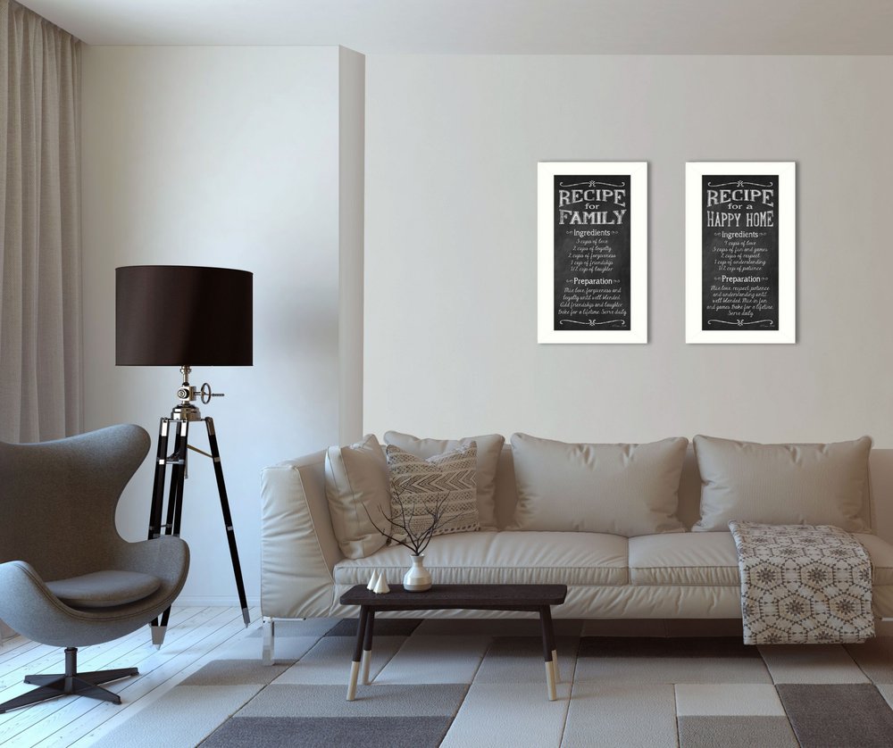 Set Of Two Family Recipe White Framed Print Wall Art HomeRoots