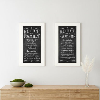 Set Of Two Family Recipe White Framed Print Wall Art HomeRoots