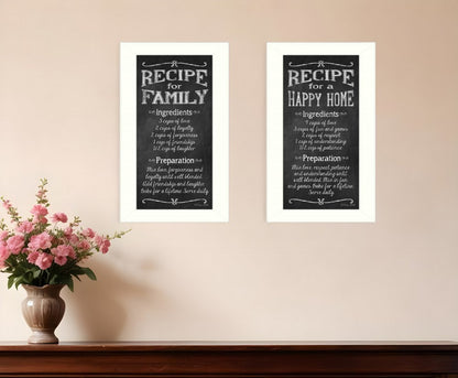 Set Of Two Family Recipe White Framed Print Wall Art HomeRoots