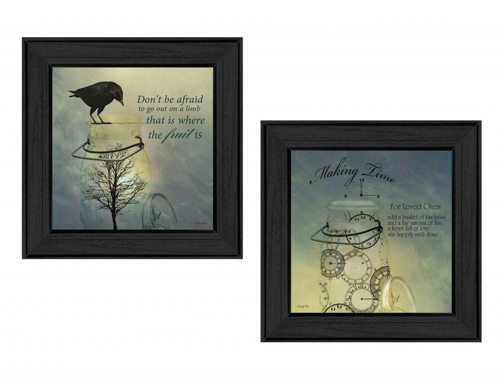 Set Of Two Glass Jars Black Framed Print Kitchen Wall Art HomeRoots